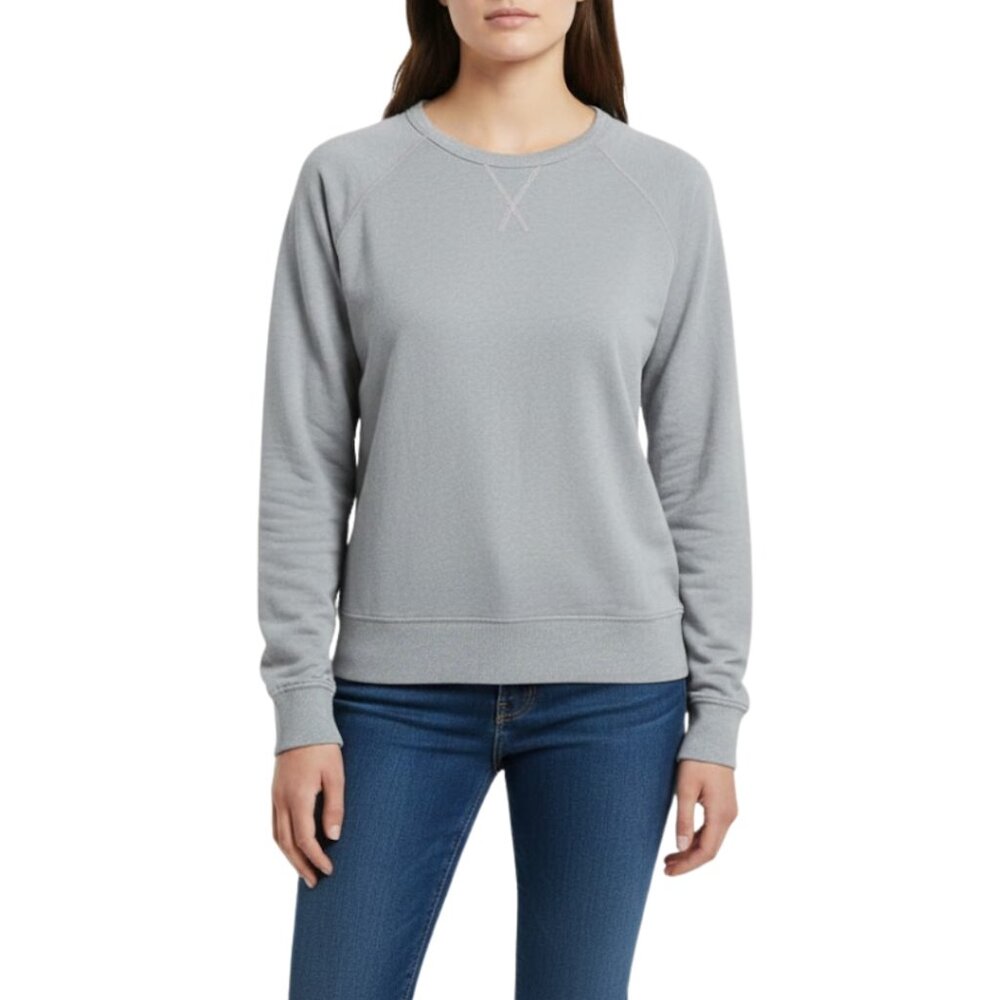 American Giant Women’s Long Sleeve Top Gray Lightweight Raglan Minimalist –‎ L